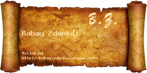 Babay Zdenkó névjegykártya